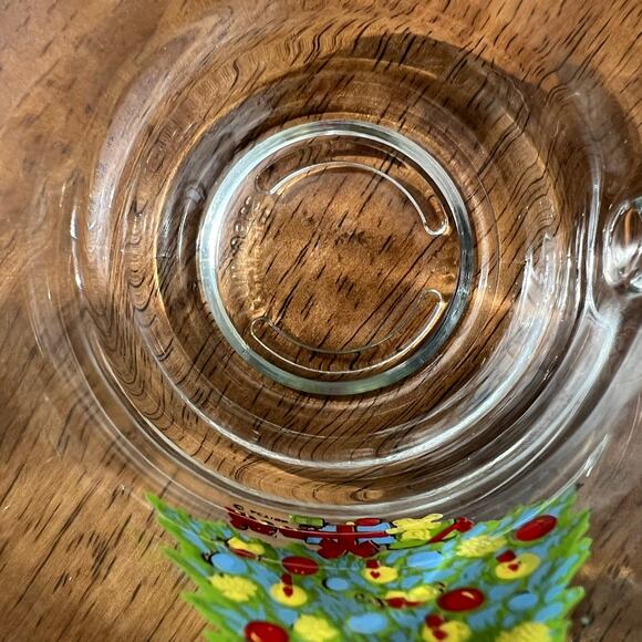 4 Vintage 1985 Luminarc Christmas Tree Glass Coffee Mugs 3 1/2” Tall Holiday - Picture 3 of 5